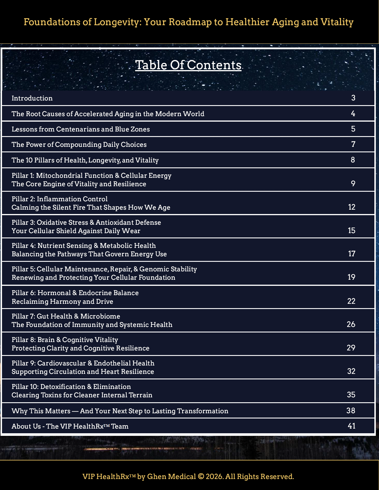 Table of Contents
